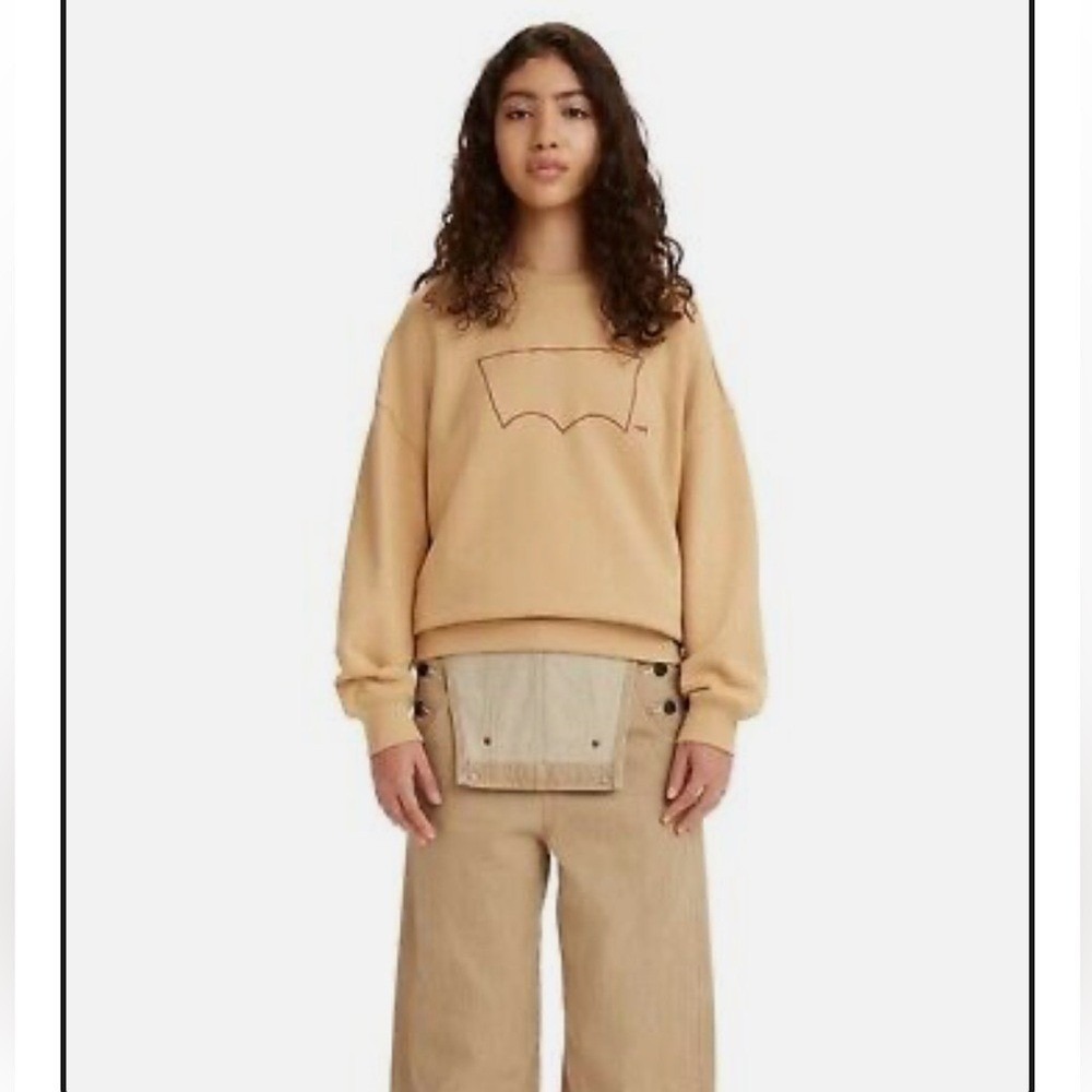 Levi's Red Collection Oversized Sweatshirt Beige Minimalist Streetwear Small